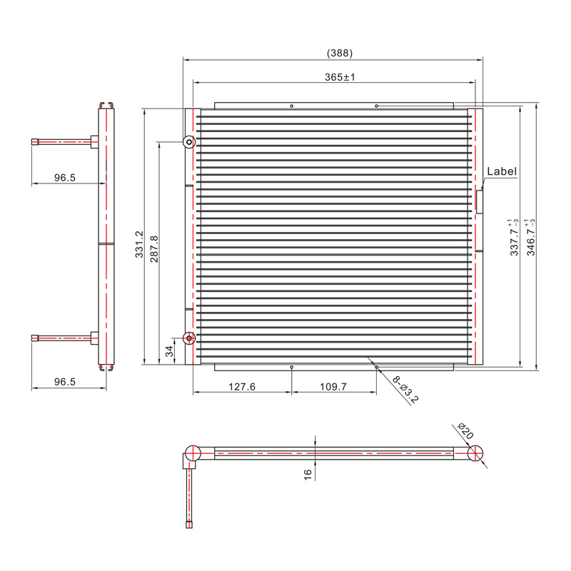 SC-1100 冷凝器盘管微通道热交换器C-1100 SC-1100 冷凝器盘管微通道热交换器C-1100